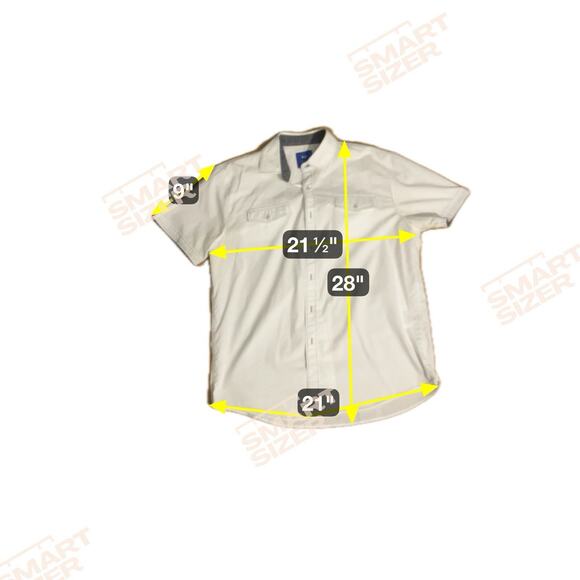 Michael Brandon Men's White Button Down Shirt, Short Sleeve, Large, Gray Accent - Picture 3 of 6